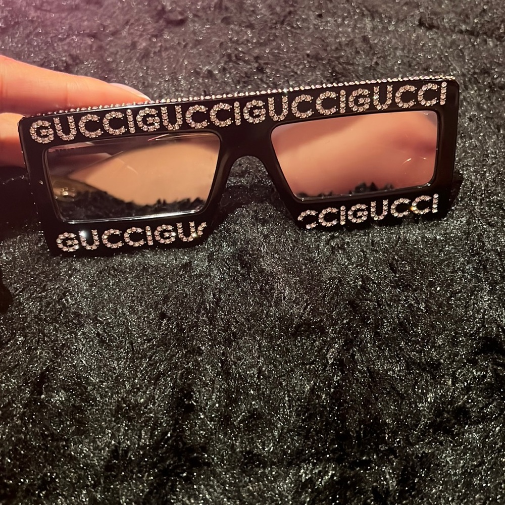 Gucci rhinestone logo sunglasses